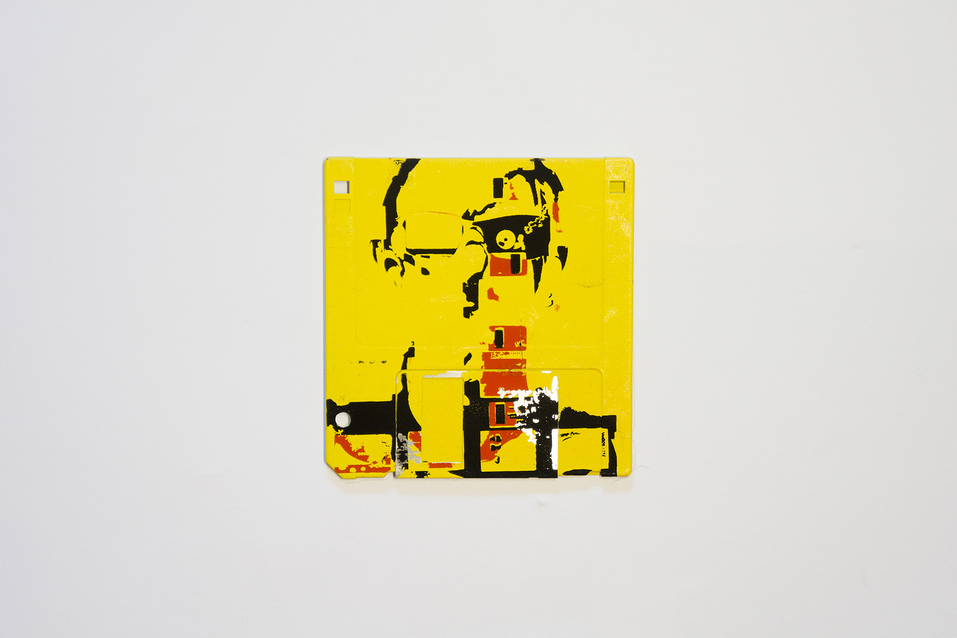 The Cyborg - Floppy Disk silk screen (serigraphy) yellow