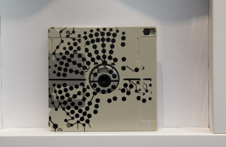 Flower IV - 3.5" floppy disk contemporary artwork