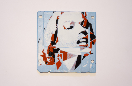 silk screened 3.5" floppy disk - artwork - from The Ladies series