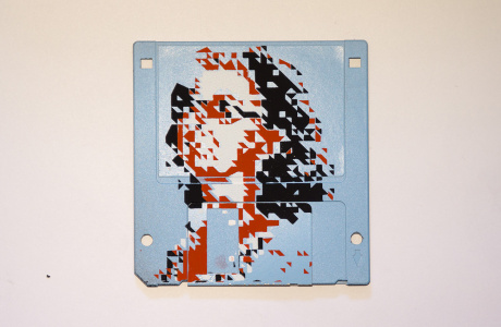 silk screened 3.5" floppy disk - artwork - Ma