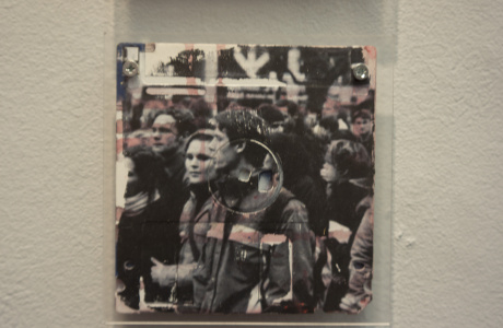 Protesting - Contemporary artwork - silk screened on 3.5" floppy disk
