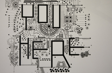 are you here? series by dominik Jais - pcb styled print on paper