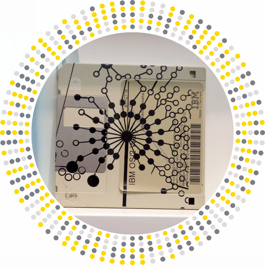 Flower I - 3.5" floppy disk contemporary artwork