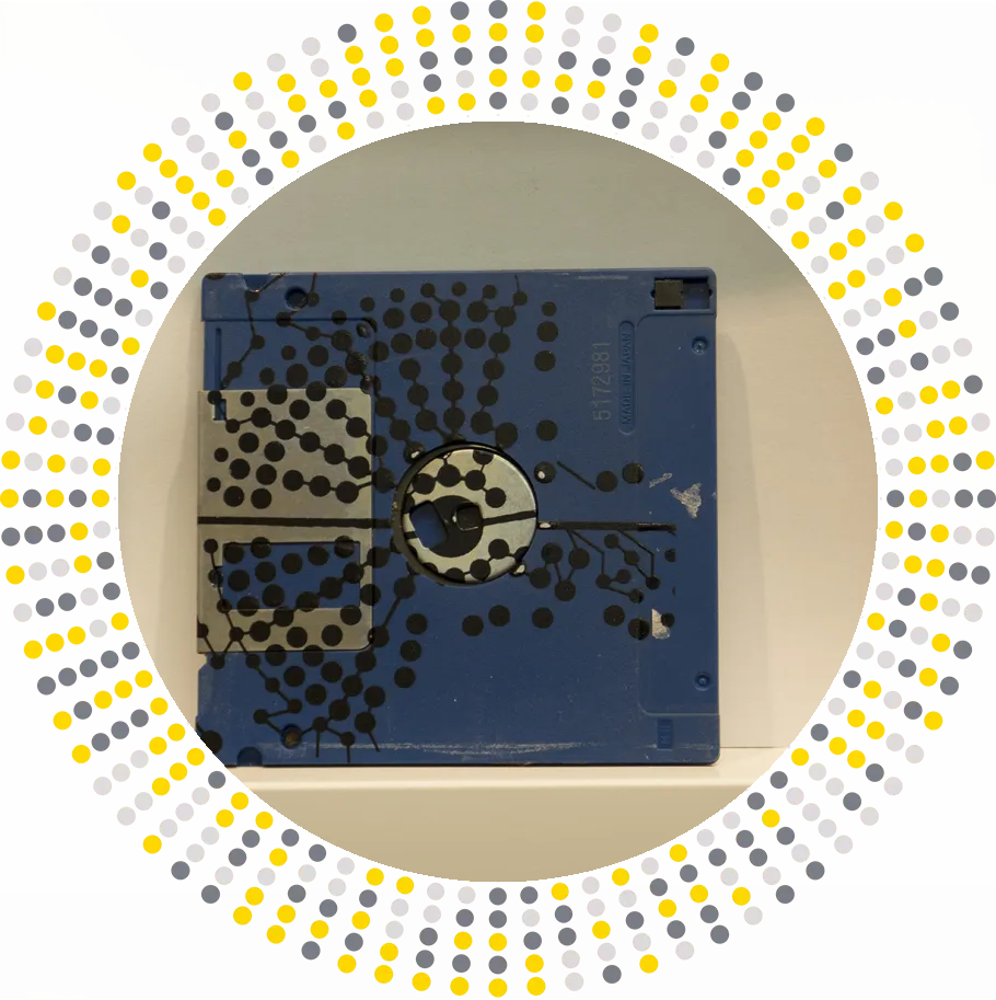 Flower V - 3.5" floppy disk contemporary artwork