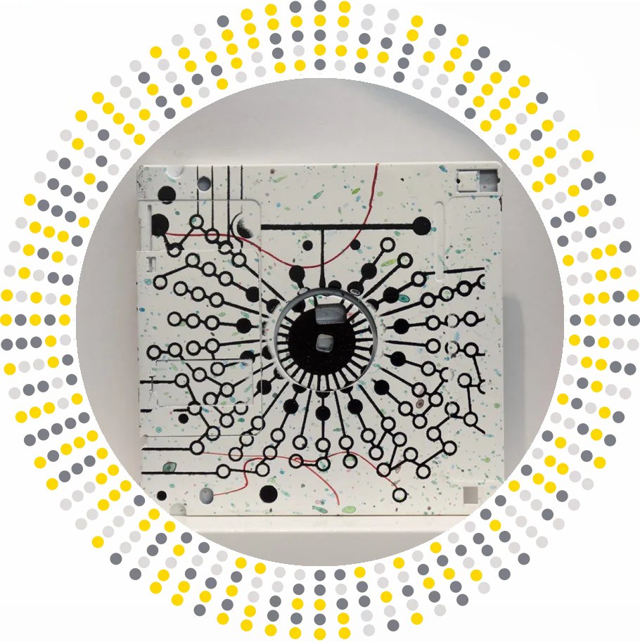 Flower III - serigraphy on floppy disk #artwork by Dominik Jais