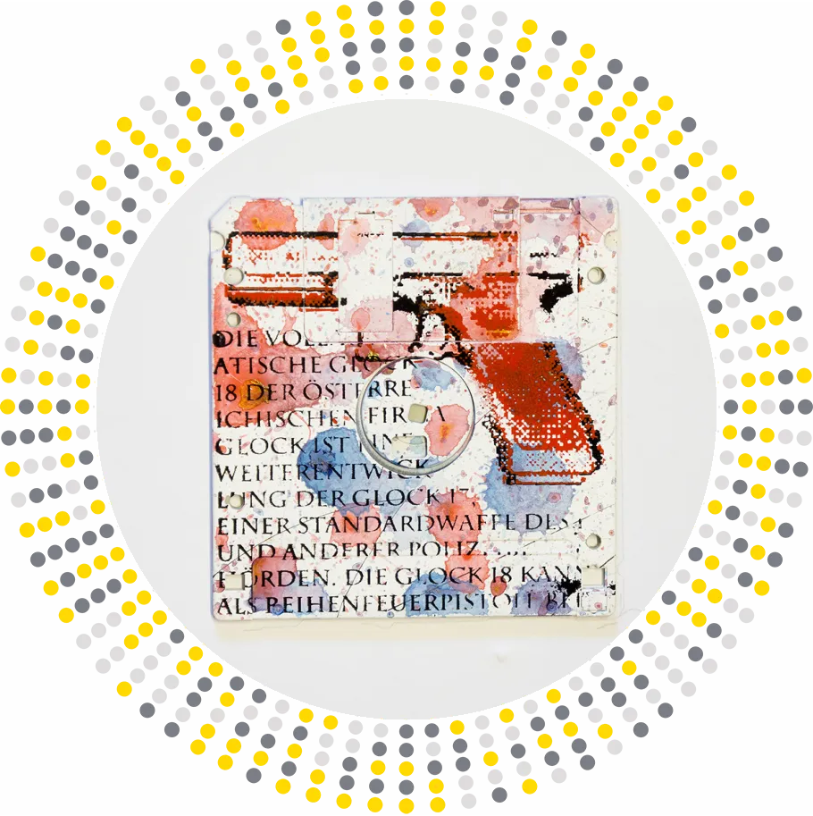 8-Bit Glock silk screened on floppy disk