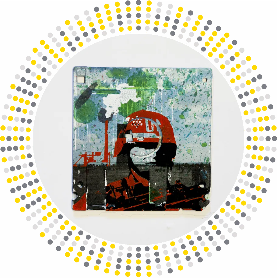 Fear of a green planet - silk screened on 3.5" floppy disk