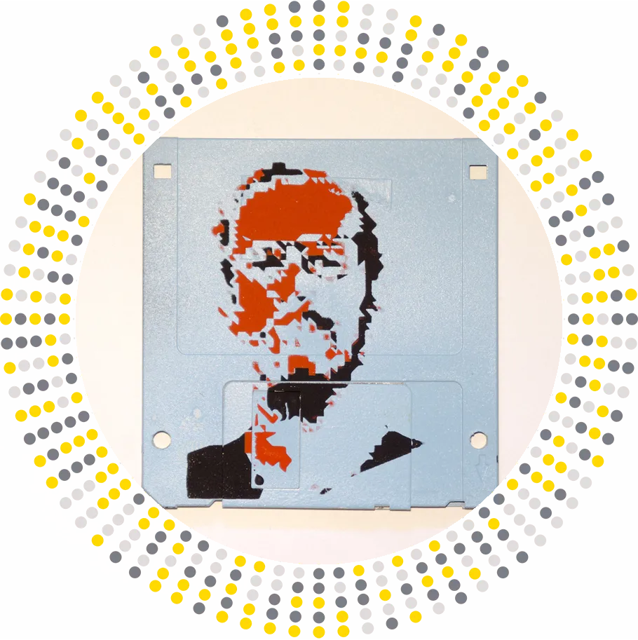 silk screened 3.5" floppy disk - artwork - Nick