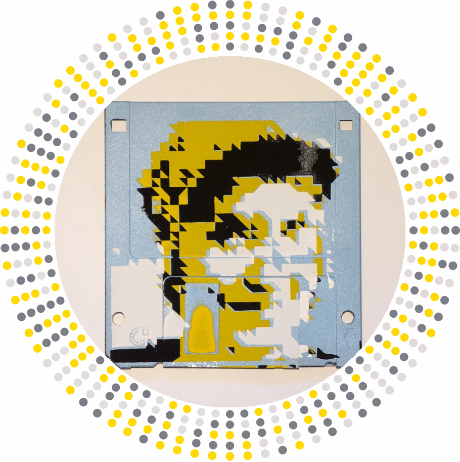 silk screened 3.5" floppy disk - artwork - Kaisa I