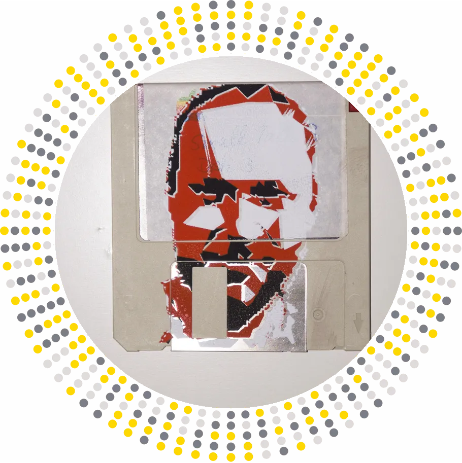 silk screened 3.5" floppy disk - artwork - Seppo