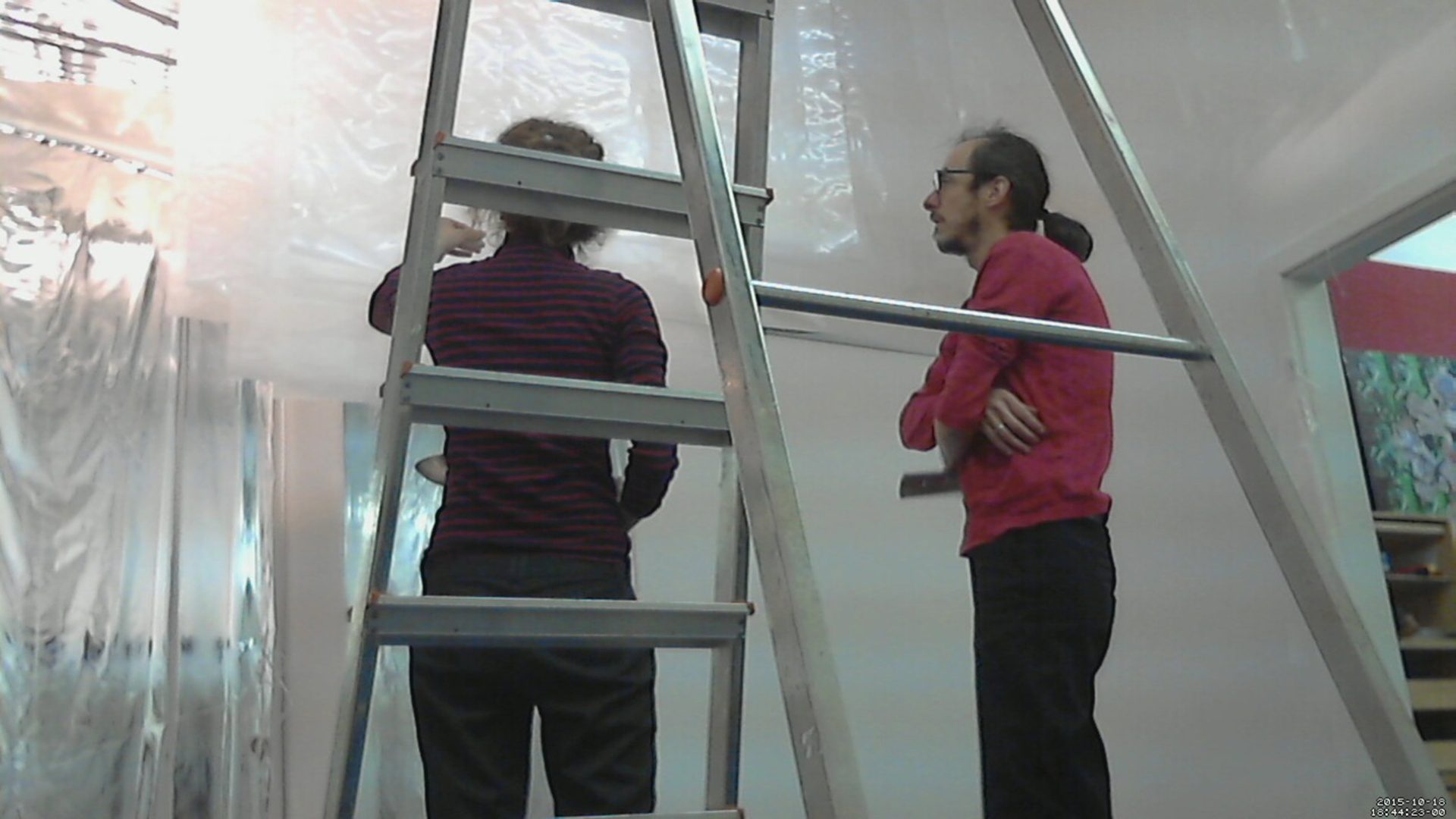 Nick and Lara creating the "ceiling" of the planet Nick and Lara creating the "ceiling" of the planet