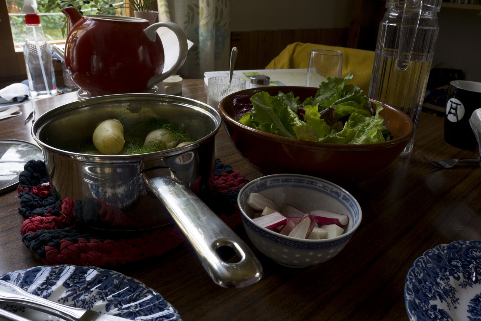 All from the field, potatoes, radish, letuce All from the field, potatoes, radish, letuce
