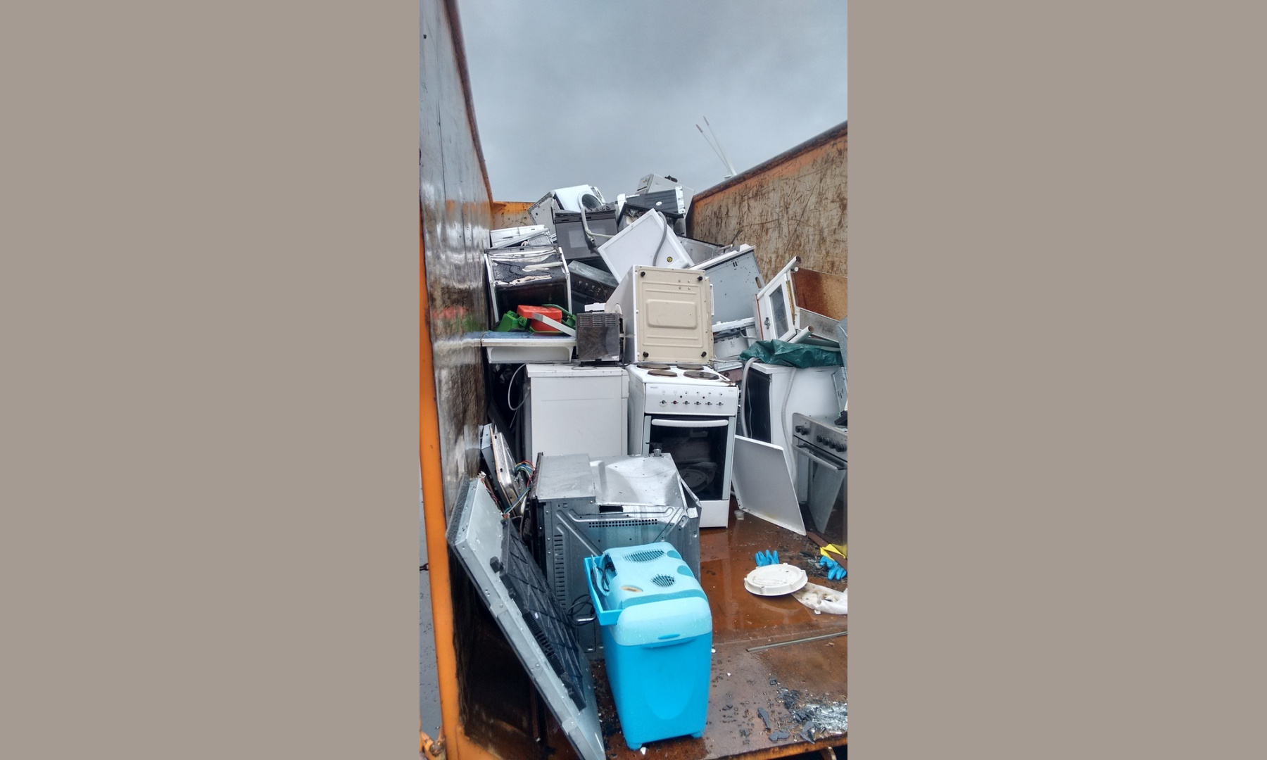 Electronic waste at a recycling facility in Germany Electronic waste at a recycling facility in Germany