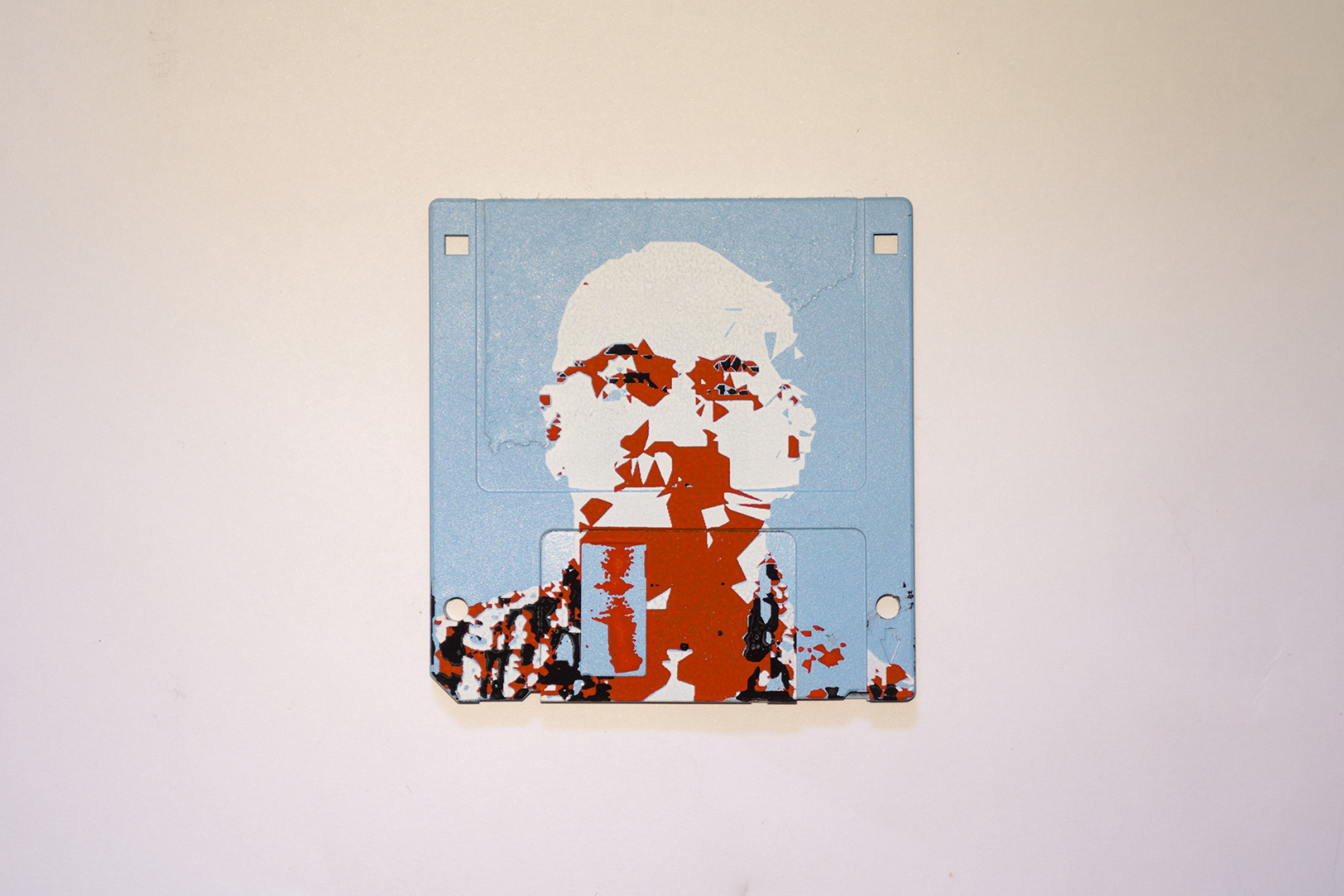 silk screened 3.5" floppy disk - artwork - Hebbe