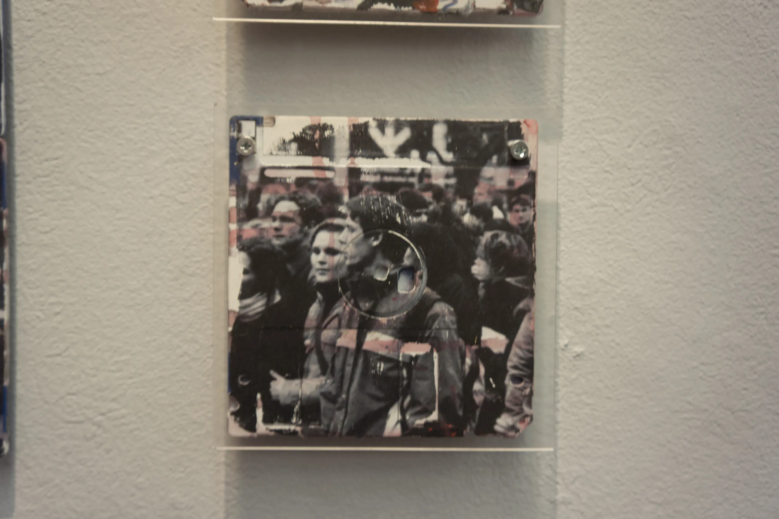 Protesting - Contemporary artwork - silk screened on 3.5" floppy disk