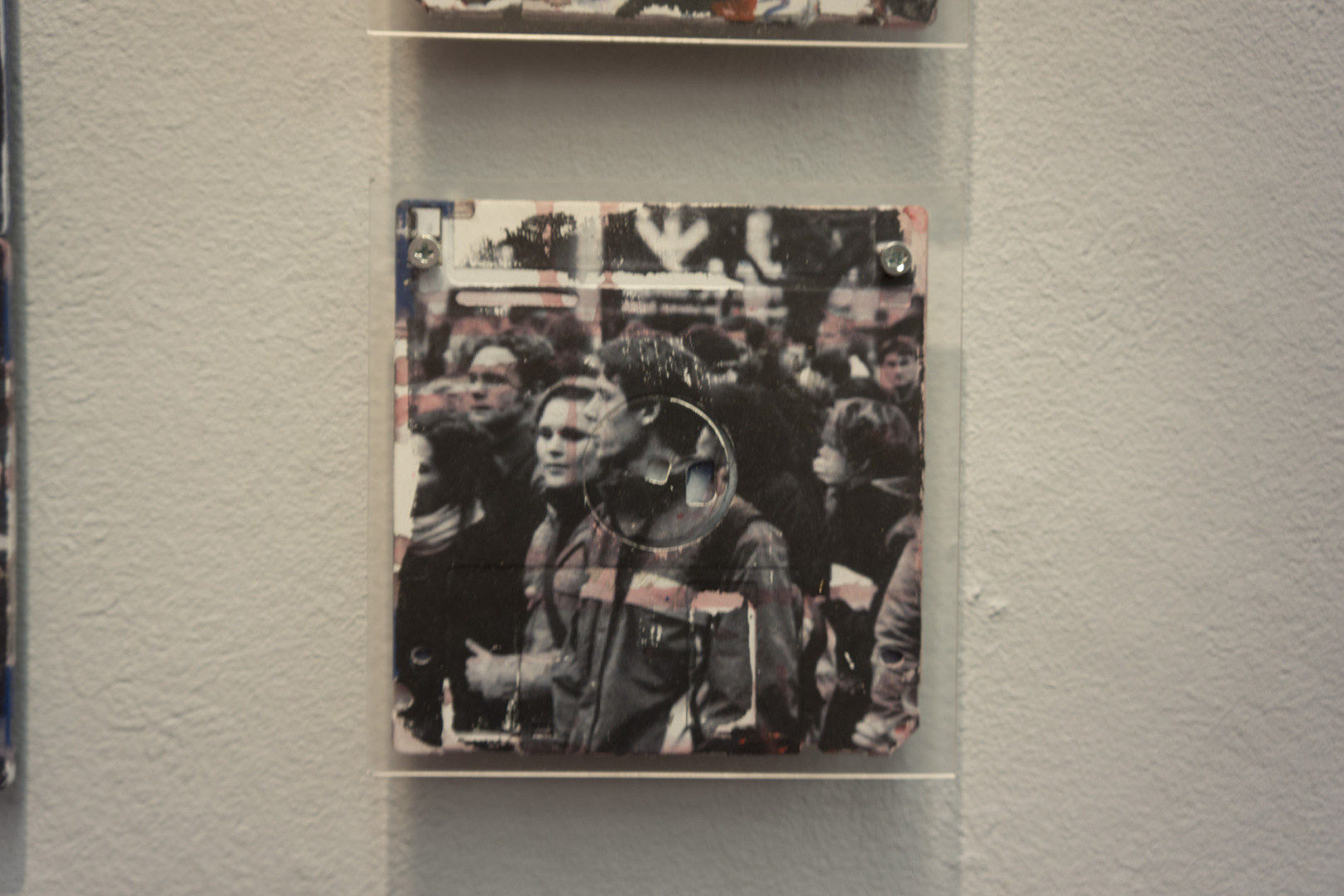 Protesting - Contemporary artwork - silk screened on 3.5" floppy disk