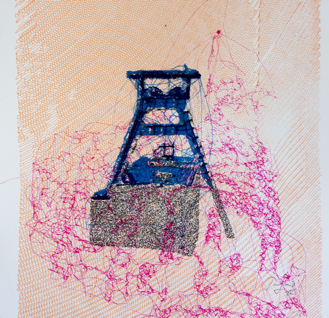 Mine III - Zeche Ewald - contemporary artwork - polargraphy