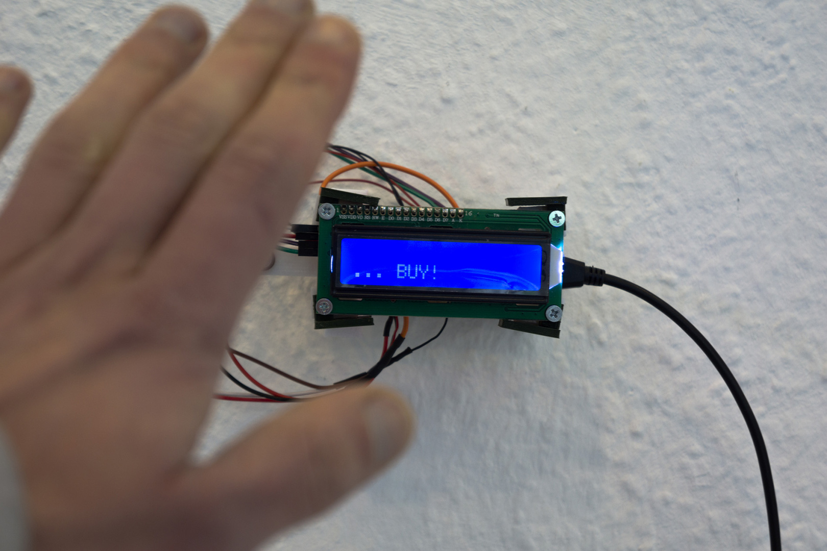 interactive installation using LCD + Arduino - showing action interactive installation using LCD + Arduino - showing action