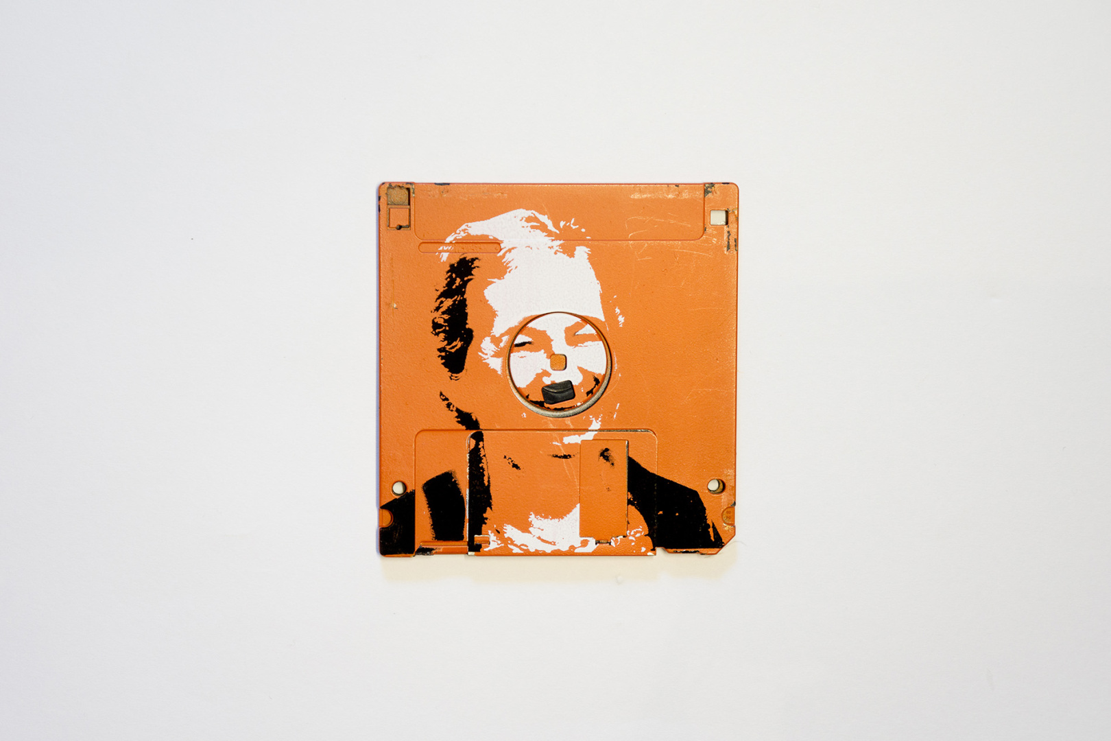 Ma - silk screen portrait on Floppy disk