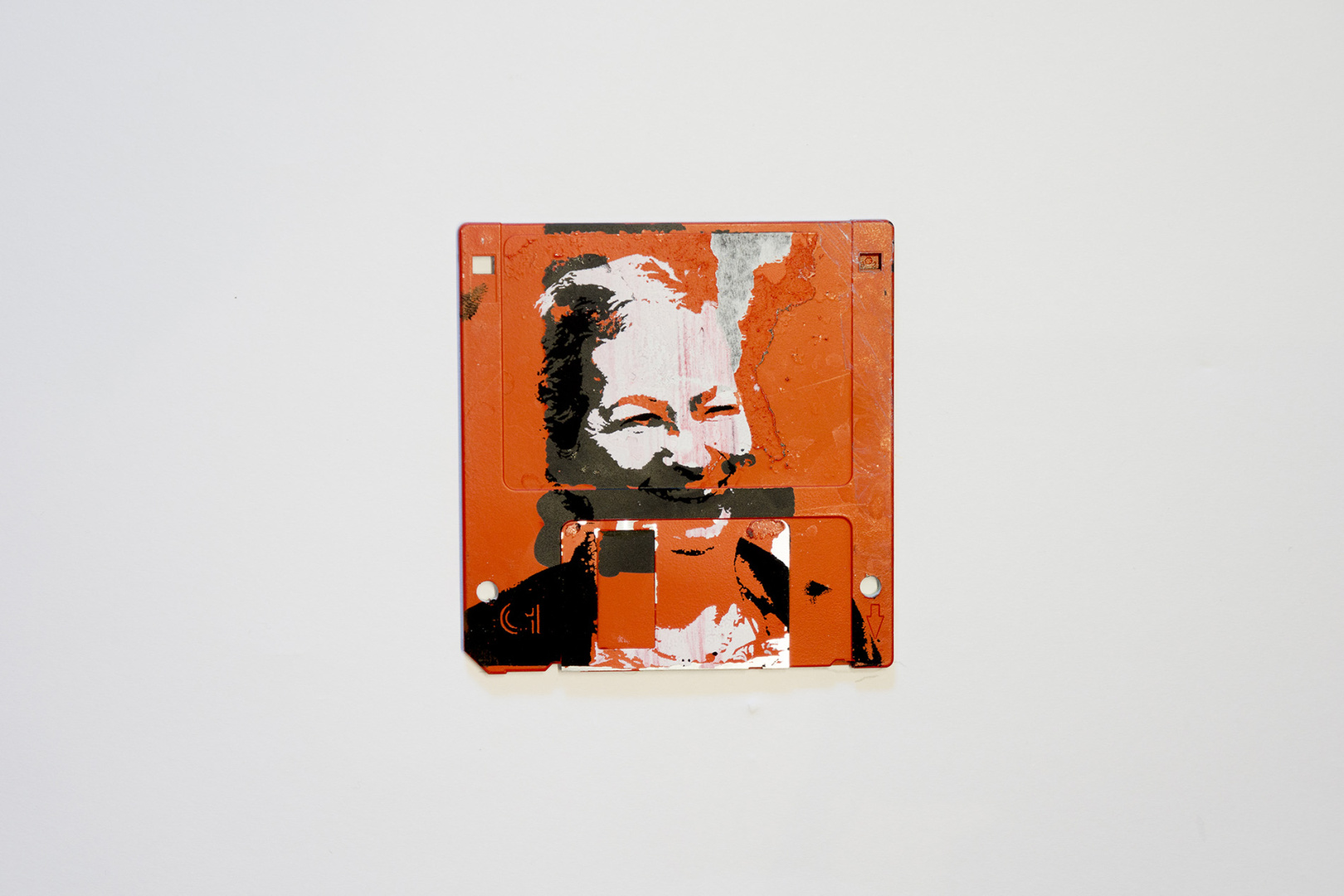 Ma - silk screen portrait on Floppy disk