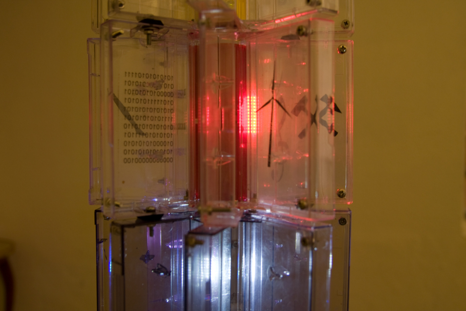 old mc cases made a lamp - interactive installation old mc cases made a lamp - interactive installation