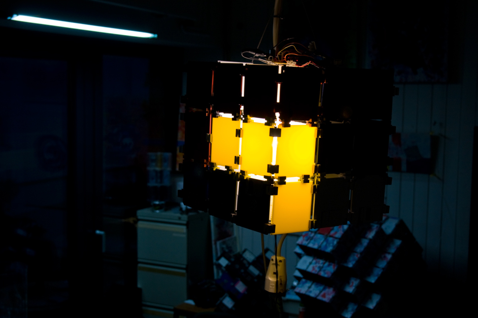 yet another floppy disc cube - 3 x 3 floppy disks - light on yet another floppy disc cube - 3 x 3 floppy disks - light on