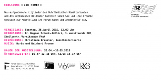 Einladung "die neuen" exhbition backside Einladung "die neuen" exhbition backside