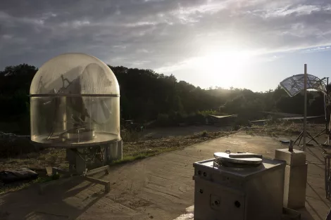 A sunn distiller invented by Jürgen Kleinwächter, shown at Ecovillage Tamera in Portugal