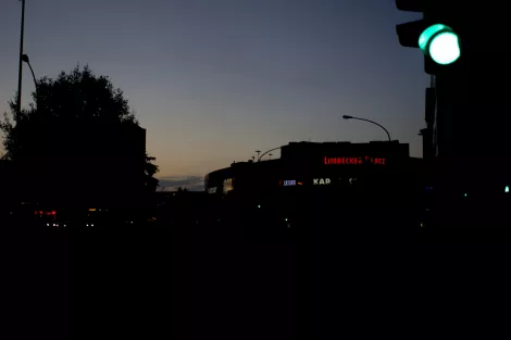 The Limbecker Platz, Essen, shortly after Sundown