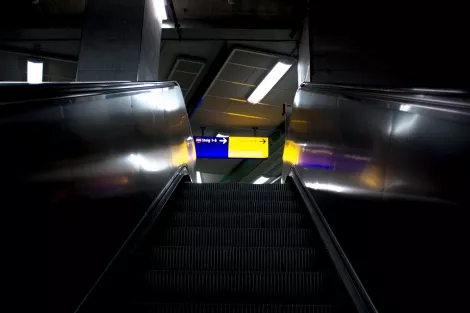 An escalator at one of the subway stations in Essen An escalator at one of the subway stations in Essen