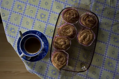 Coffee and pulla, a traditional finish meal