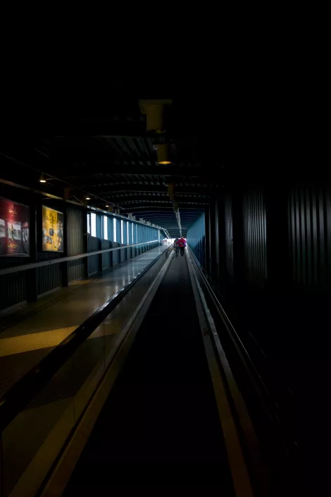 A tunnel at a train station in Stockholm, Sweden A tunnel at a train station in Stockholm, Sweden