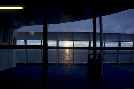 Sundown on top of a ferry Sundown on top of a ferry
