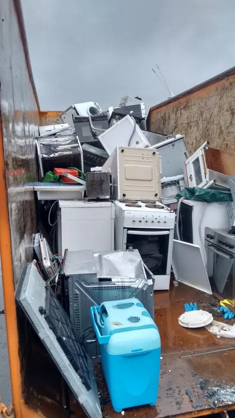 Electronic waste at a recycling facility in Germany