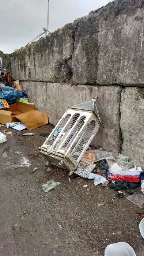 Waste at a recycling facility in Germany