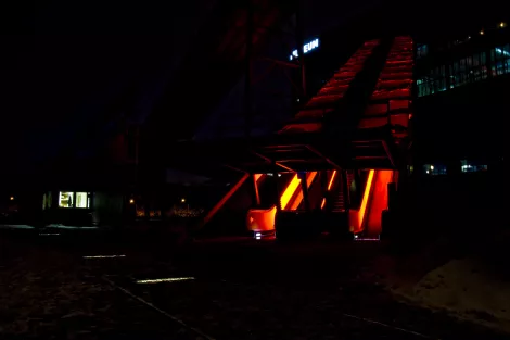 The orange stairs at the Ruhr Museum, Germany The orange stairs at the Ruhr Museum, Germany