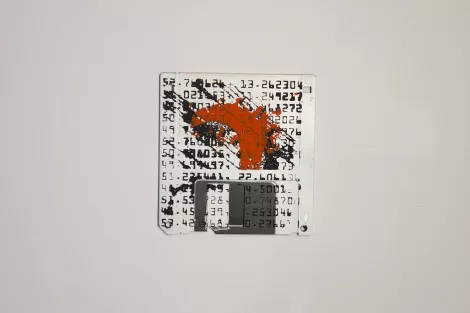 Numbers and fences, places of interest - silk screened on floppy disk Numbers and fences, places of interest - silk screened on floppy disk