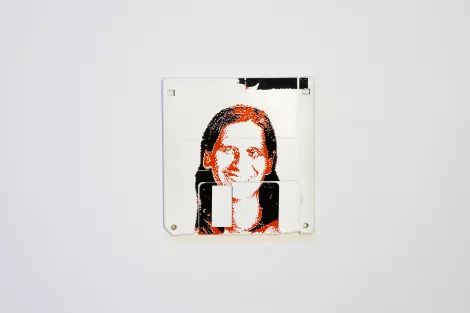 silk screened 3.5" floppy disk - artwork - Sus