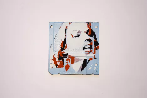 silk screened 3.5" floppy disk - artwork - from The Ladies series