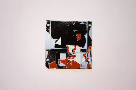 silk screened 3.5" floppy disk - artwork - from The Ladies series