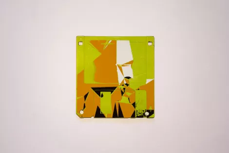 silk screened 3.5" floppy disk - artwork - from The Ladie series