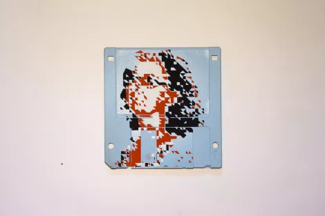 silk screened 3.5" floppy disk - artwork - Ma