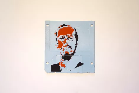 silk screened 3.5" floppy disk - artwork - Nick