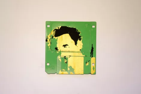 silk screened 3.5" floppy disk - artwork - Andre