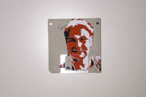 silk screened 3.5" floppy disk - artwork - Nina