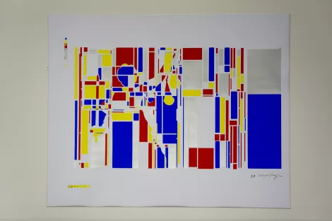 Justitia silk screen based on a algorithm - contemporary artwork Justitia silk screen based on a algorithm - contemporary artwork