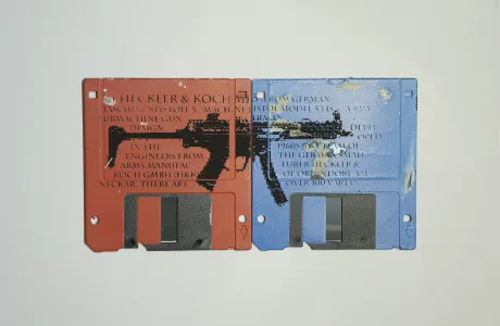 8bit MP5 weapon - slik screen artwork - floppy disk