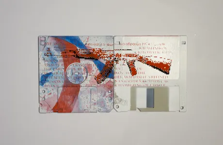 8 BIT AK74 - floppydiskism - silk screen painting