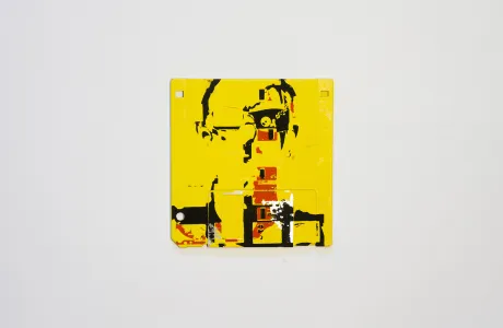 The Cyborg - Floppy Disk silk screen (serigraphy) yellow