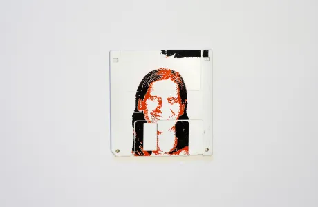 silk screened 3.5" floppy disk - artwork - Sus